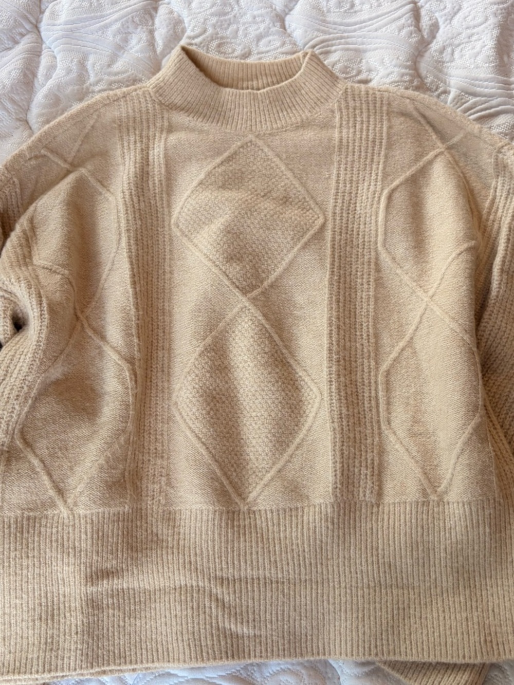 a loves a Cream Ribbed Knit Sweater